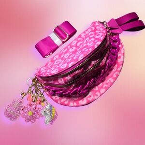 Bum Bag Bundle Deal | Leopard Nylon Crossbody +  Acrylic Chain & 3 Bag Charms